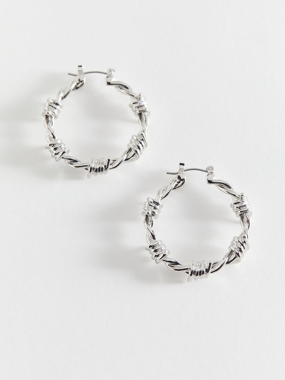NWOT Urban Outfitters Silver Twisted Wrap Hoop Earrings